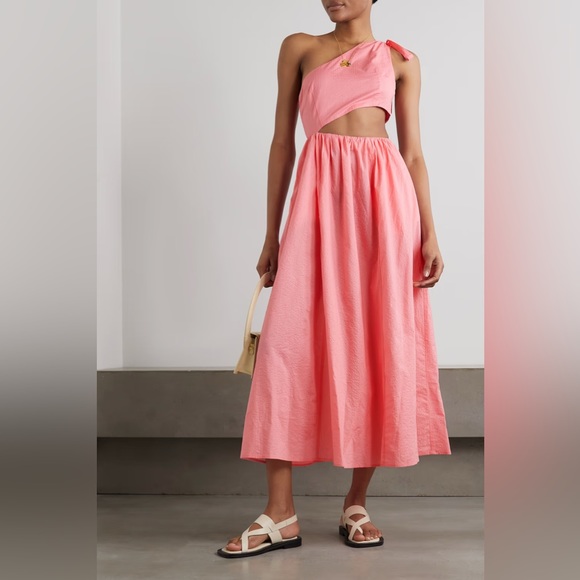 Marysia Swim Dresses & Skirts - Marysia Alberobello one-shoulder cutout cotton midi dress Pink Size Medium